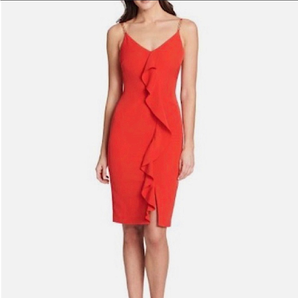 Red Guess Dress Gold Chain straps